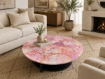 Handmade rose quartz Coffee Table, Rose quartz countertop , sofa table top, handmade table, patio table top, rose quartz countertop