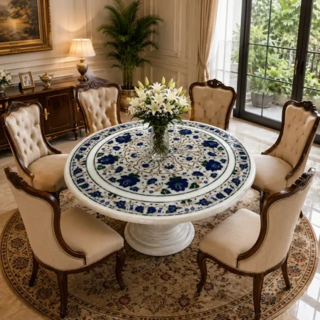 Marble Inlay Table, Custom Made Marble Table